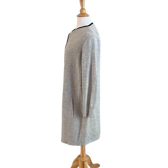 Talbots Gray Merino Wool Blend Long Cardigan Coat / Duster Open Front, Size LP - Picture 5 of 10